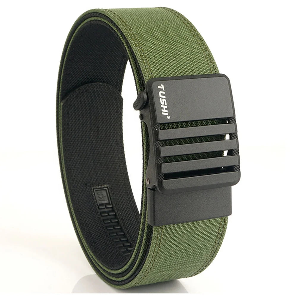 TUSHI Heavy Duty Tactical Belt Quick Release Outdoor Nylon Sport Canvas Alloy Buckle 4.3CM Width 120CM Customizable Casual