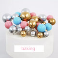 Hot Supplies Cake Accessories Cake Decorating Set Happy Birthday Gold Silver Multi-size Round Foam Glitter Balls Faux Balls
