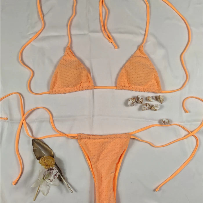 Wholesale MOQ 50  Orange  2 Piece Swimwear  2022