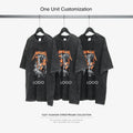 250gsm Heavy Cotton Streetwear Graphic Vintage Acid Wash Oversized T Shirt Men