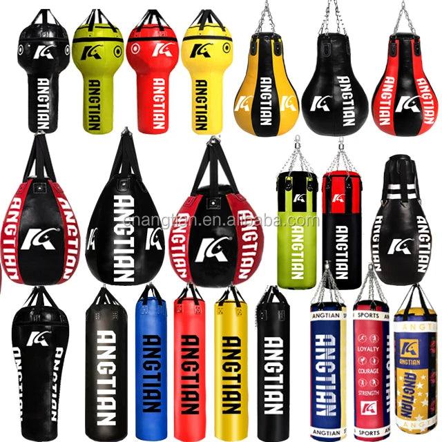 Factory Custom Leather Heavy Bags Muay Thai MMA Punching Bags Boxing Training SandBags Hanging Boxing Heavy Bags