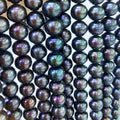 Zhuji Wholesale NGTC Certified AAAA Grade 9.5-10.5mm Big Size Dyed Peacock Color Natural Freshwater Pearl Strands Good Luster