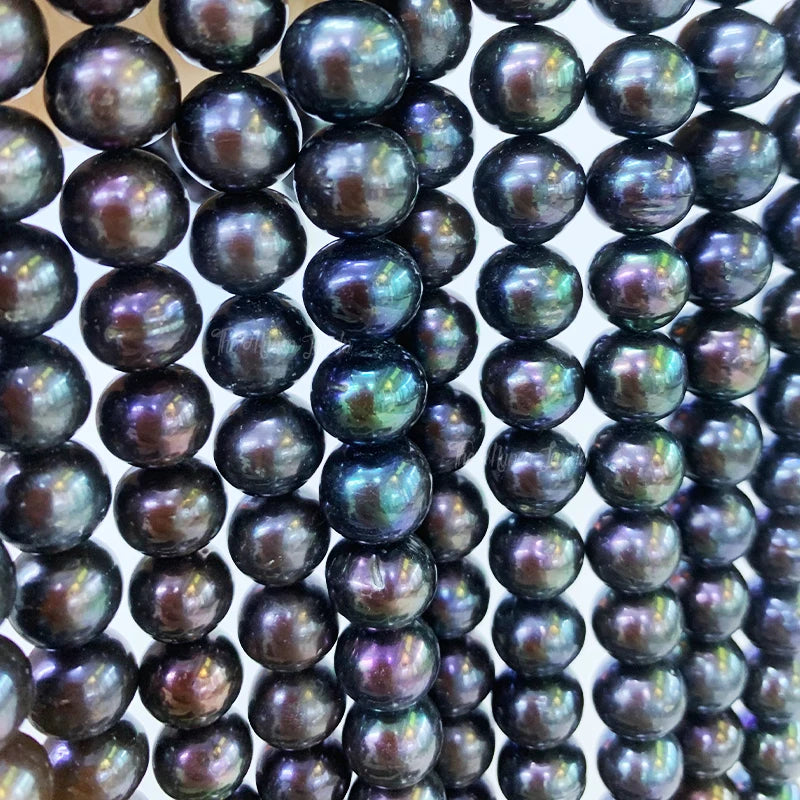Zhuji Wholesale NGTC Certified AAAA Grade 9.5-10.5mm Big Size Dyed Peacock Color Natural Freshwater Pearl Strands Good Luster