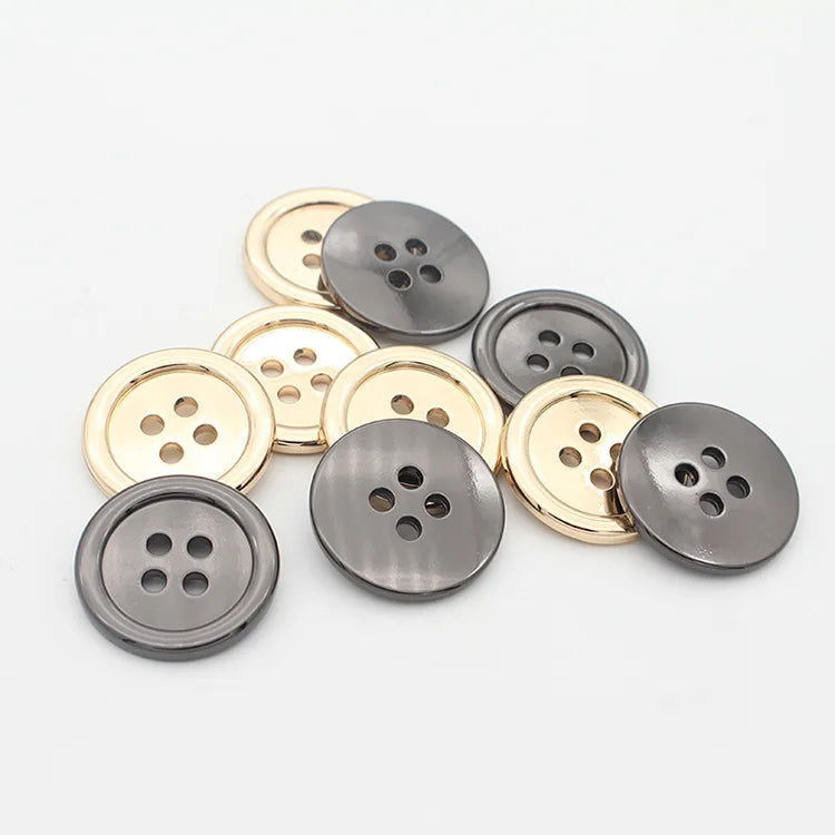 Custom Logo Color 4-Hole Zinc Alloy Sewing Button for Clothing 4-Hole Metal Buttons