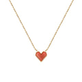 Stainless Steel Gold Plated Personalized Acrylic Heart Pendant Necklace Titanium Steel Red Acrylic Insert Heart Choker Necklace
