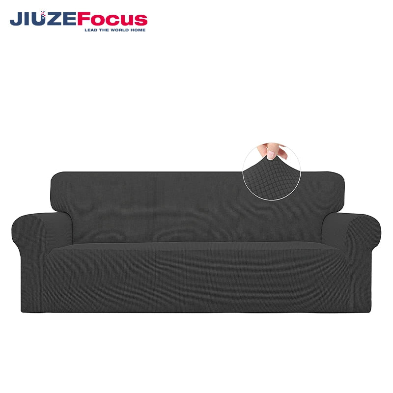 European Three-seat Sofa Towel Soft Smooth Solid Color Anti-slip Sofa Protector Cover with Nylon/Spandex Material Modern Style