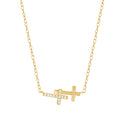 Fashion Jewelry Necklaces 925 Sterling Silver Cross Necklace Diamond Gold Plated Necklace Jewelry for Women