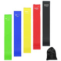 Set Pack of 5 Elastic TPE Loop Resistance Bands Home Gym Long Workout Exercise with Free Carrying Bag 5 Different Levels