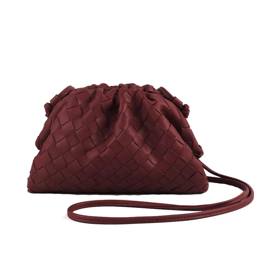 Fashionable Women Woven Cloud Pouch Bag Purse for Ladies Elegant Hand Clutch Evening Bag for Wedding Party