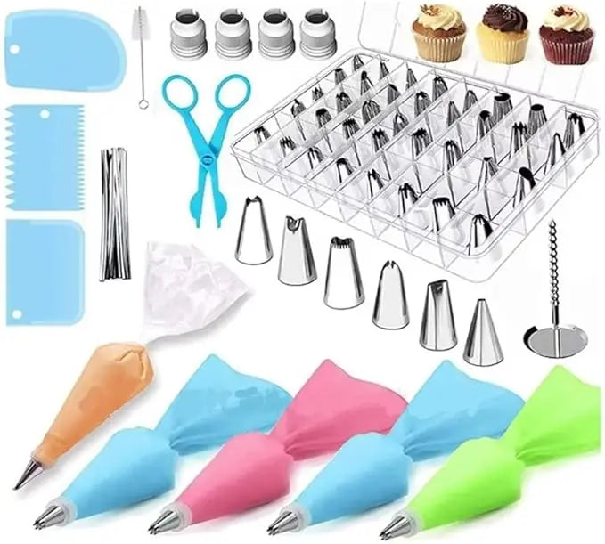 72PCS Cake Decorating Supplies Round Stainless Steel Baking Tools & Nozzle Set Pastry Baking Tools