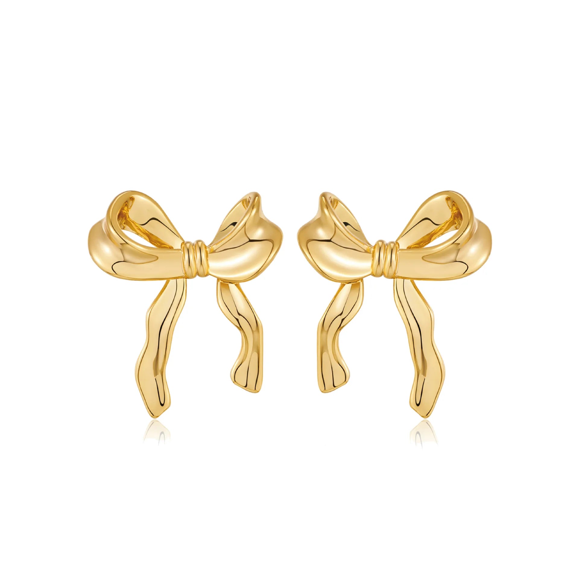 18k Gold Plated Bow Earrings for Women Ribbon Bow Tie Stud Earrings Cute Bowknot Earrings Jewelry Gifts for Women