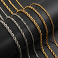 Wholesale Custom Length Stainless Steel 18k Gold Necklace Twisted Rope Chain for Jewelry Making Bijoux En Acier Inoxydable