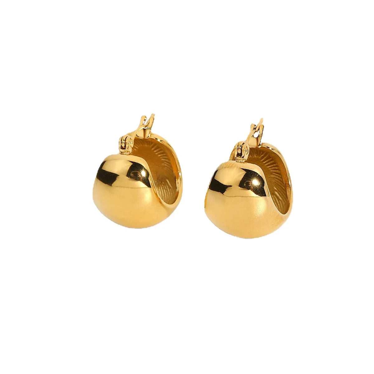 2022 Wholesale Simple Popular Jewelry Luxury Stainless Steel Earrings Gold Plated Stereo Ball Earrings for Women Girls