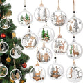Merrycoo Christmas Decoration Pendant Elk Pendant Wooden Living Room Decoration