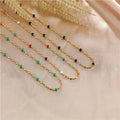 Women Charm Colorful Zircon Choker Necklace Vintage Stainless Steel Necklaces MegaBDM