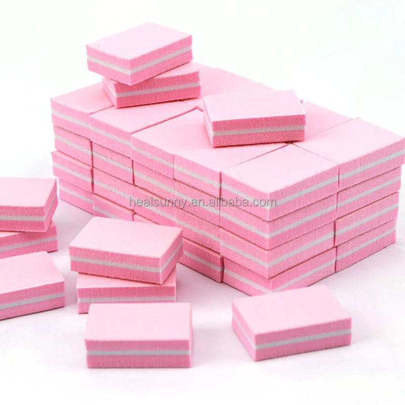 Private Label Mini Square Half Moon Foam Nail File Professional Sponge Polishing Nail Buffer Square Nail File