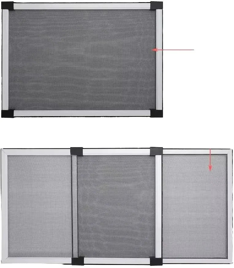 Modern Design Retractable Fly Screen Aluminium Window Aluminum Alloy Door Screen Mosquito Net Polyester Pleated Mesh Bug Mesh