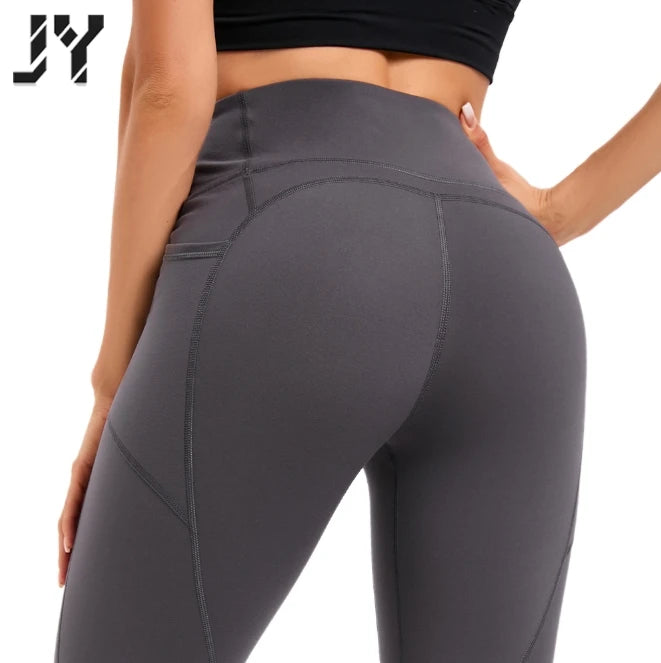Joyyoung Low Price Sale Soft Fitness Workout Butt Lifting High Waisted Yoga Leggings With Pockets Yoga Leggings for Women