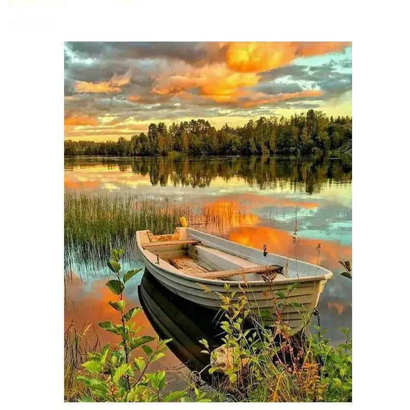 New Diy Paint by Number on Canvas for Kids and Adults Oil Picture SCENERY Die Cutting Printing MegaBDM