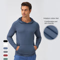 SHINBENE Plus Size Quick Dry Breathable Lightweight Men's Gym Workout Active Long Sleeve Pullover Hoodie Sweatshirts