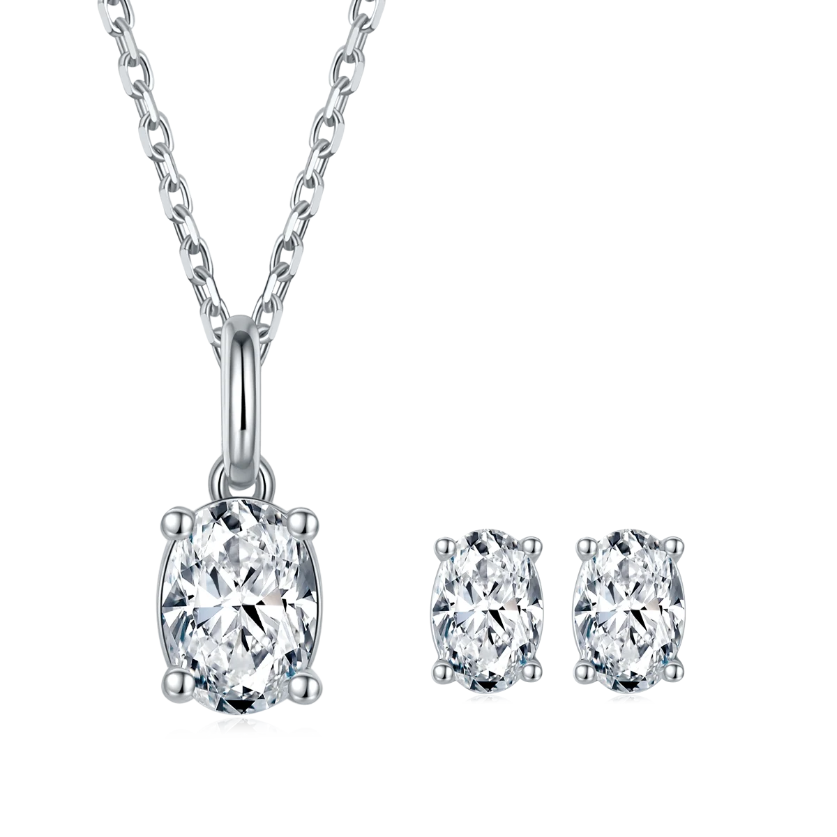 Most Selling Products Brilliant Moissanite Necklace 925 Sterling Silver Stud Earrings  for Jewelry