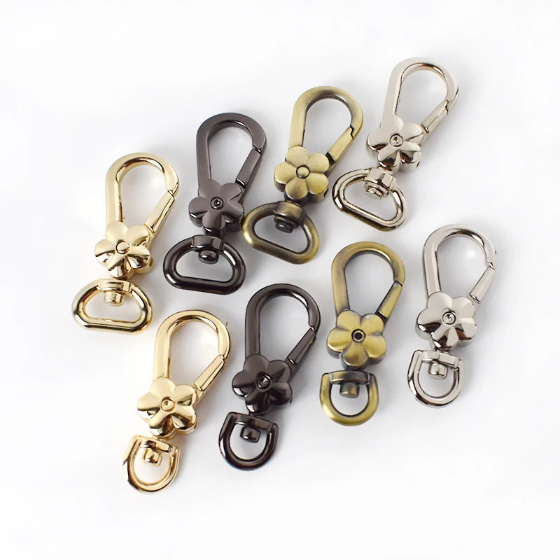 Meetee High-grade Zinc Alloy Lovely Flower Jewelry Buckle Handbag Hardware Accessories Bag Lobster Clasp