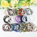 Fashion Jewelry Wholesale Polished 6mm Gem Stones Bead Mixed Material Elastic Crystal Bracelet Amethyst Bracelet for Gifts