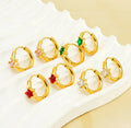 Gaby Stainless Steel Ear Hoops Gold-Plated Zircon Stud Earrings for Women Star Shape Body Piercing Jewelry for Weddings