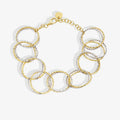 925 Sterling Silver Charm Chunky 18k Gold Plated Rhodium Plated Glitter Rope Oval Link Bracelet Gift Party