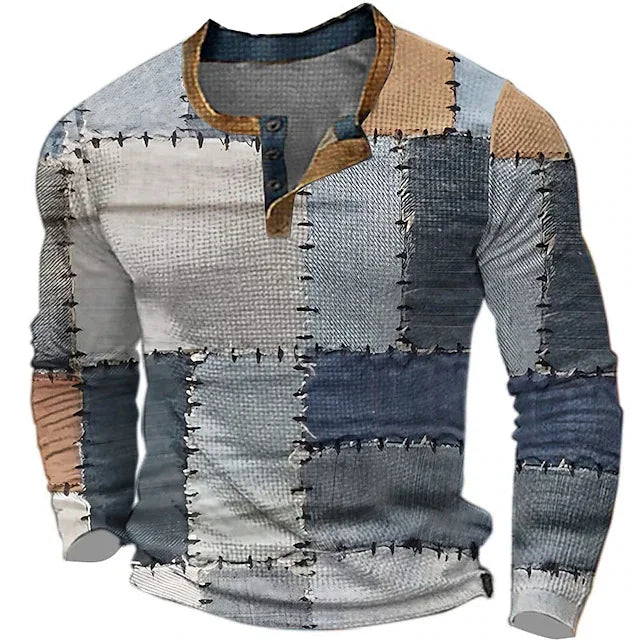 Fitspi  Men's Sweater New 3d Head Print Three-button Long Sleeve Shirt Jacket Wholesale