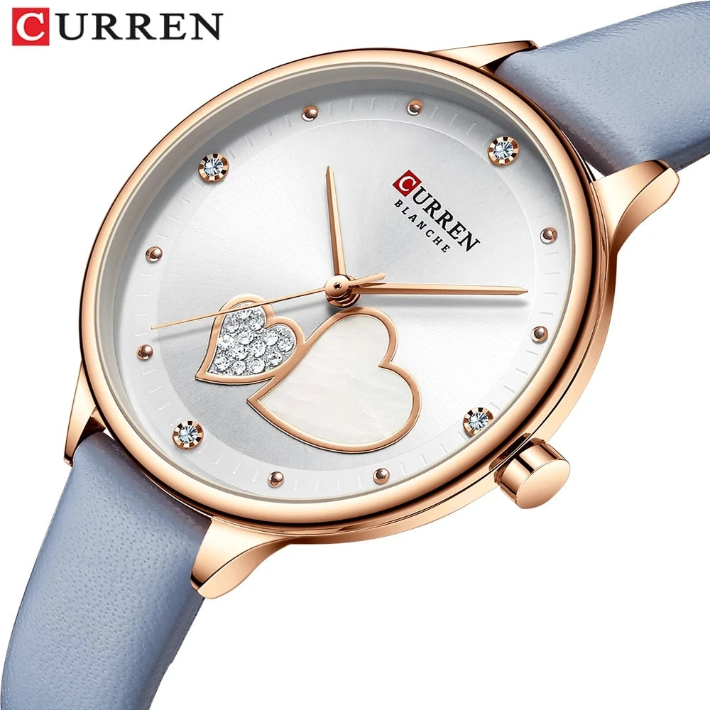 CURREN 9077 Ladies Watch Fashion Women's Clock Quartz Thin Leather Watches  Fashion Rhinestone Elegant Female Clock Wristwatches