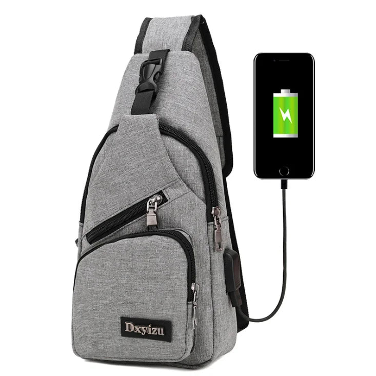 Cheap Price Fashion Male Canvas Casual Usb Charging Belt Bag Men Fanny Pack Chest Bag