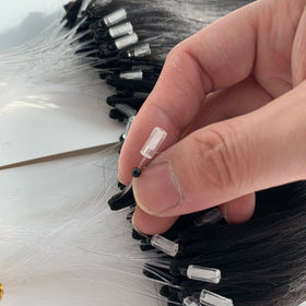 100% Human Hair Extensions 20 Inch Natural Black Popular Loose Deep Wave Feather Tip H6 IF2 Invisible Style