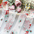 New Design Mesh Embroidery Red Rose French Lace Wedding Dress Fabric for Women Dress