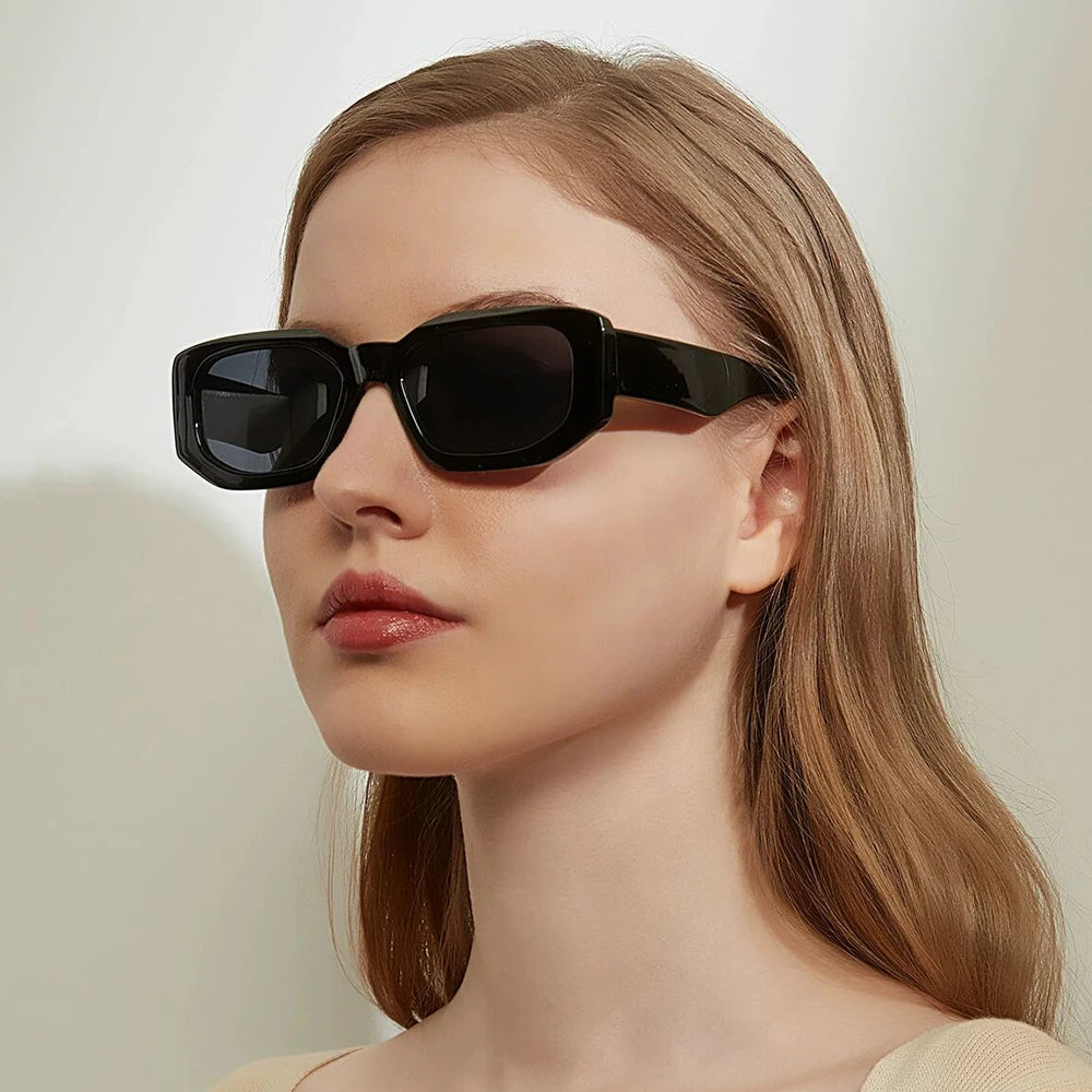 95300 Fashion Vintage Retro Black Small Rectangle Frame Sunglasses Sun Shades