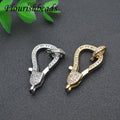 Wholesale Gold Silver Plated CZ Paved Lamp Shape Lobster Clasp Charms Connector for Necklaces Making
