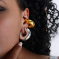 Chunky Ear Cuff 18K Gold Plated Clip on Earrings Waterproof Jewelry Stainless Steel Statement Earrings Women Hollow Ear Clip