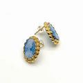 French Vintage Style Sterling Silver Earrings Elegant High Sense Carved Cameo Head with Enamel for Wedding or Party