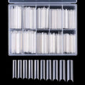 200pcs/Box XXL C Curve Straight Length Nail Tips Extra Nature-Clear Long Salon False Nails Tips Half Cover Artificial Fake Nails