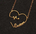 Fashion Custom Gold Plated Name Stainless Steel Necklaces Personalized Word Jewelry Chain Couple Heart Necklace for Women Gifts