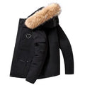 White Duck Down Casual Stand up Collar Winter Outdoor Thick Hoodie Men Coat