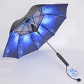HelloWorld Summer Cooling Usb Battery Charge Umbrella With Built-in Fan and Water Mist Spray Cooling Misting Umbrella