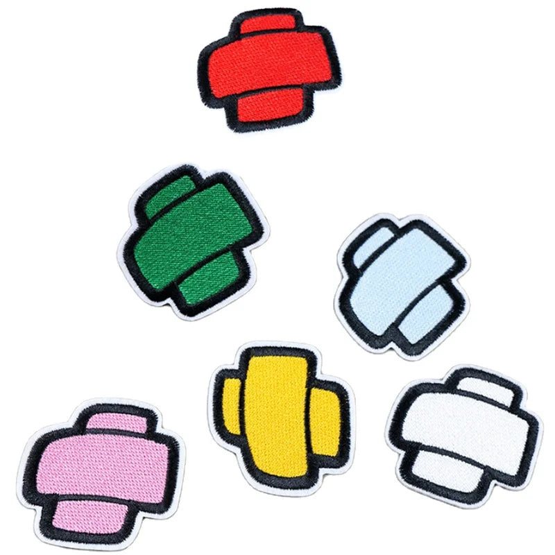 Custom Hot Melt Adhesive Iron on Embroidered Adhesive Bandage Shape Garment Patches for Diy Clothing Hats Bags Shoes Decoration