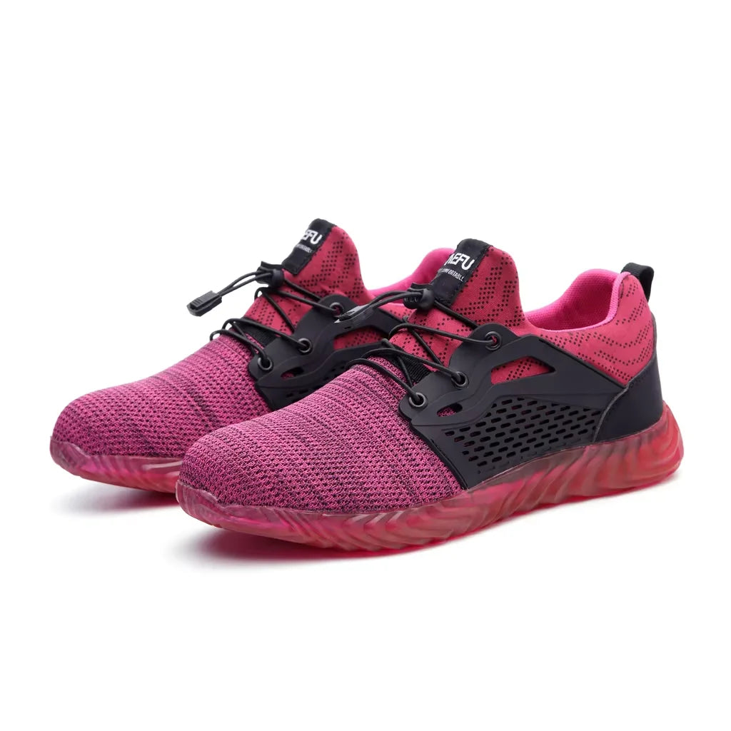 Red Women's Work Shoes 6000V Insulation Anti-smash Anti-Puncture EN12568 Safety Shoes Steel Toe Rubber Bottom Work Shoes For Men