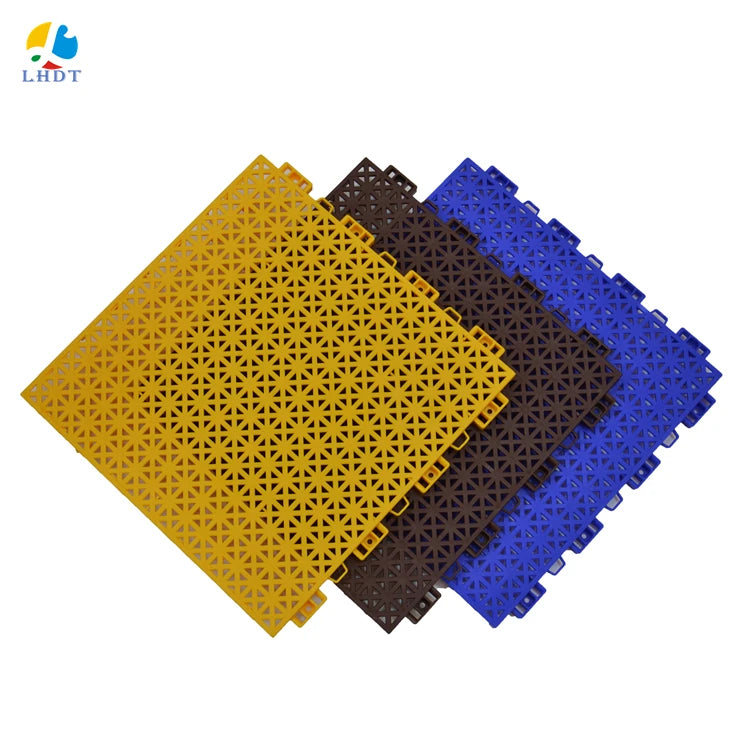 Linghan Court New Style PP Plastic Interlocking Suspended Flooring Tiles Green Basketball Carpet Suspended Tiles