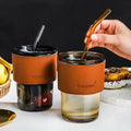 Wholesale High-Appearance Glass Water Cup Portable Straw Direct Drinking Cold Drinks Juice Milk Coffee-Applicable