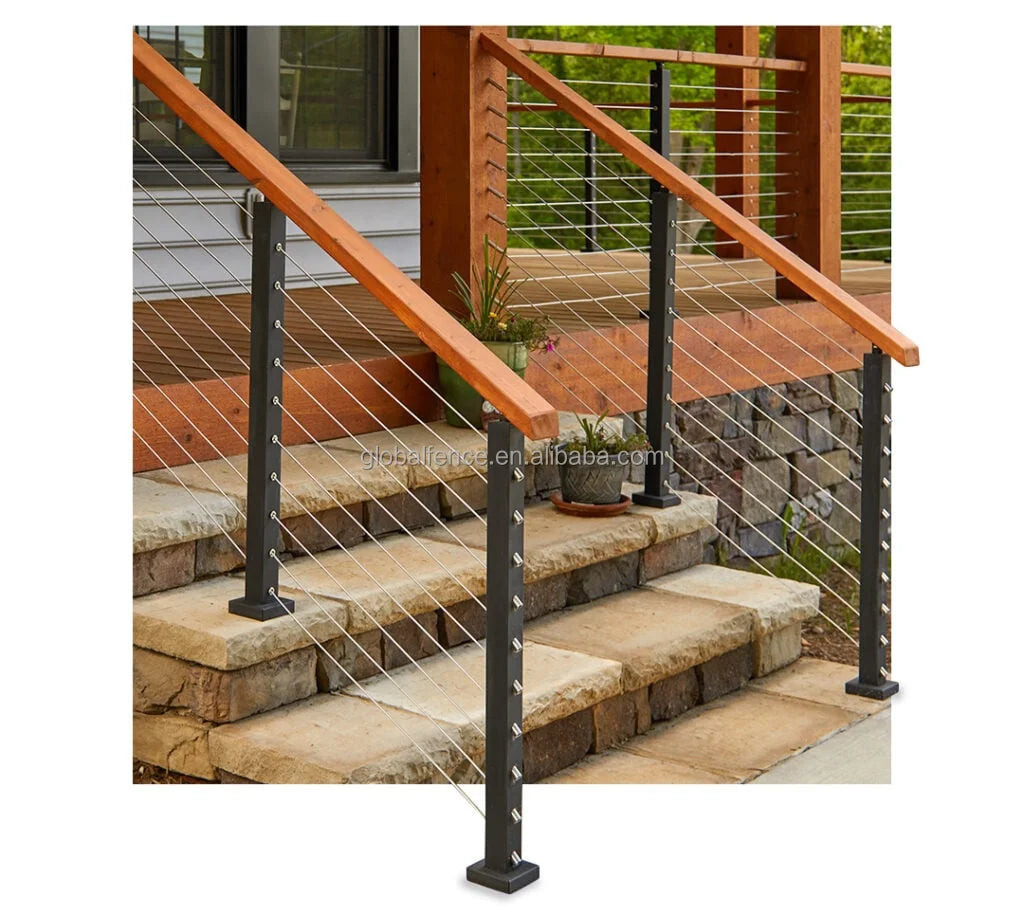 Reilbu Indoor Balustrade Post Stainless Steel Tension Wire Cable Stair Railing System