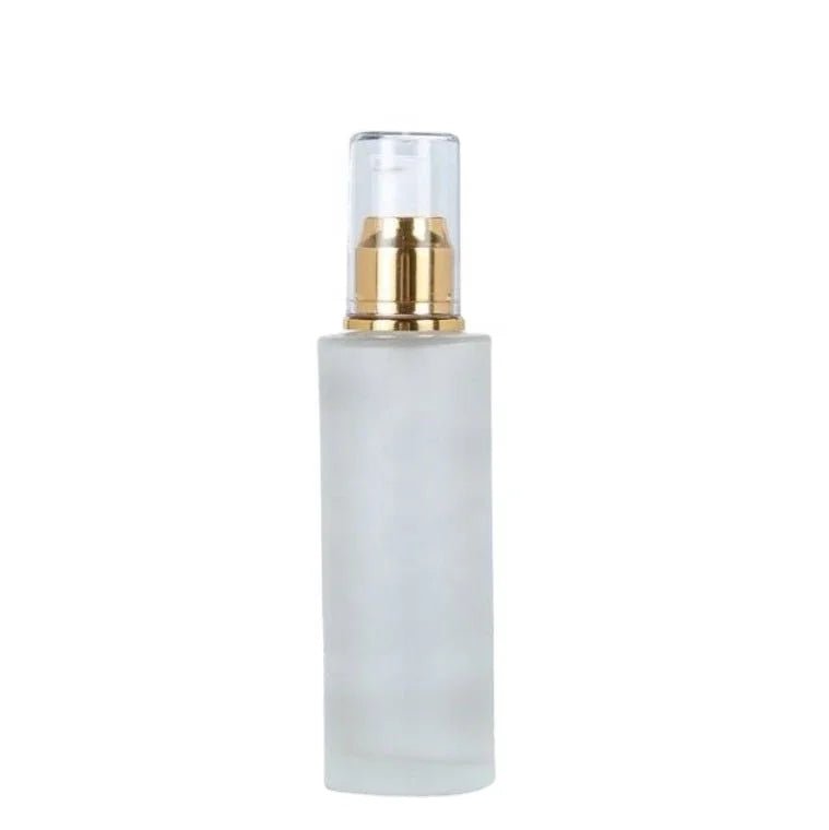 Ready to Ship Empty Clear Frosted Glass Cosmetic Packaging Bottles 30ml 60ml 100ml 120ml Lotion Serum with Pump Sayer in Stock