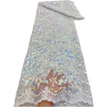 Luxury Eco-Friendly 3D Flower Patches Embroidery Lace Fabric Custom or Standard Good Price Sequin Beaded French Mesh Lace