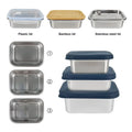 LIHONG 304 Stainless Steel Bento Box Silicone Lunch Box School Daycare Nesting Metal Microwave Safe Food Containers with Lids